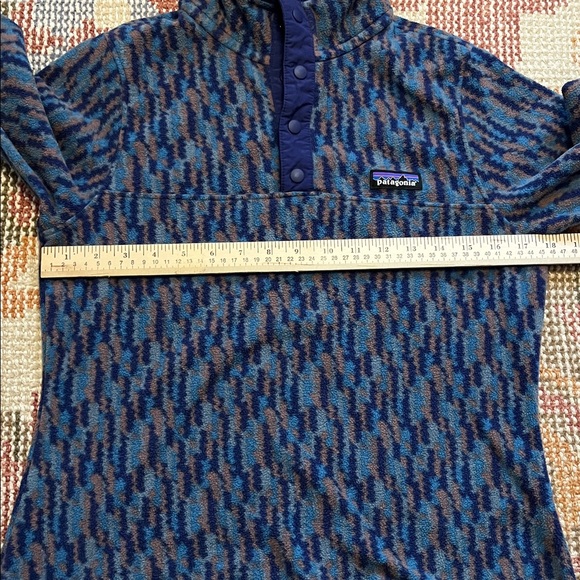 Patagonia Women's Micro D Snap-T Pullover Blue Patterned Design Size Small - Picture 5 of 8